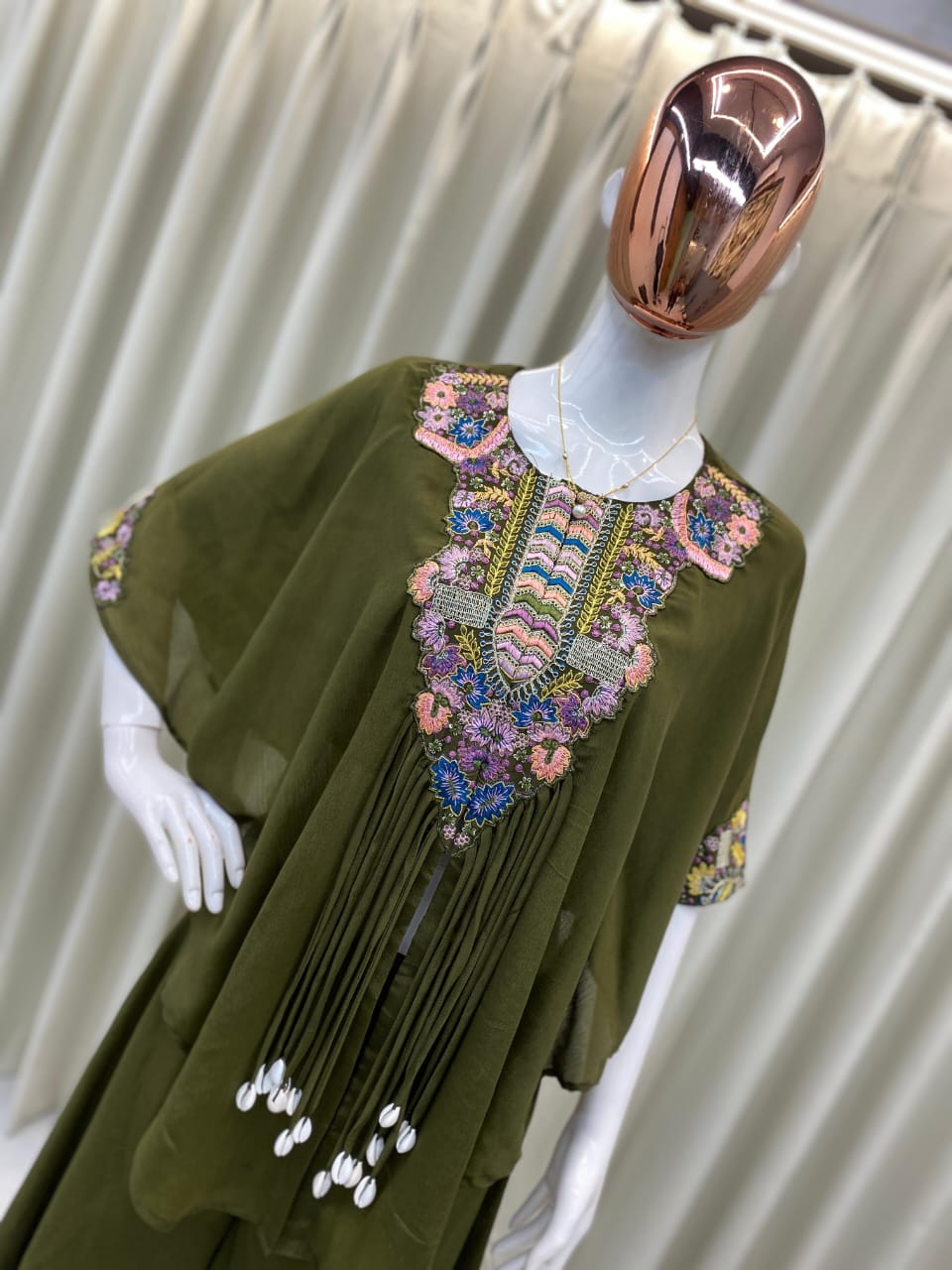 NEW TRENDY THREE PIECE INDO WESTERN WITH SEQUENCE EMBROIDERED WORK