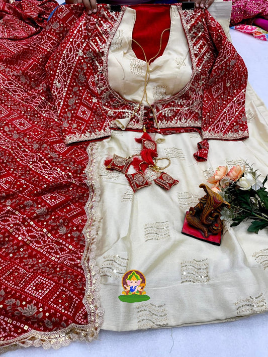 Girlish Look tradition Lehenga-Choli with Koti