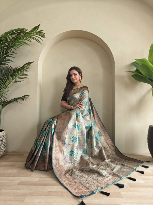 Kanchi silk sarees with beautiful emboss weaving design