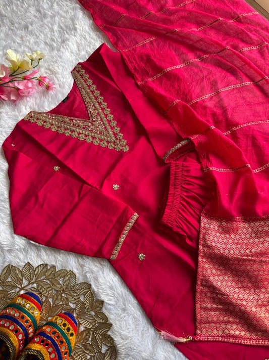 New Designers Kurti Pent Dupatta Set