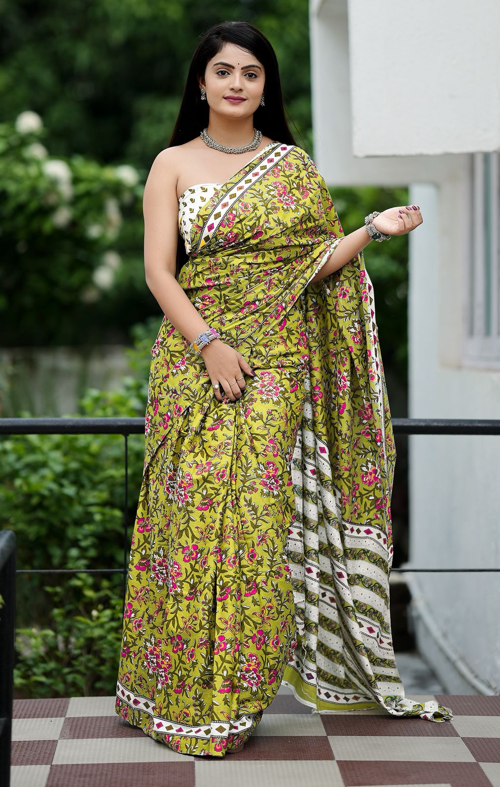 😀 New Jaipur Bagru Printed saree😀
