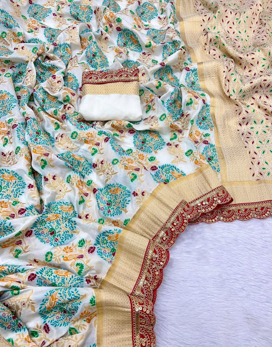 beautiful and charming pure khaddi georgette designer saree