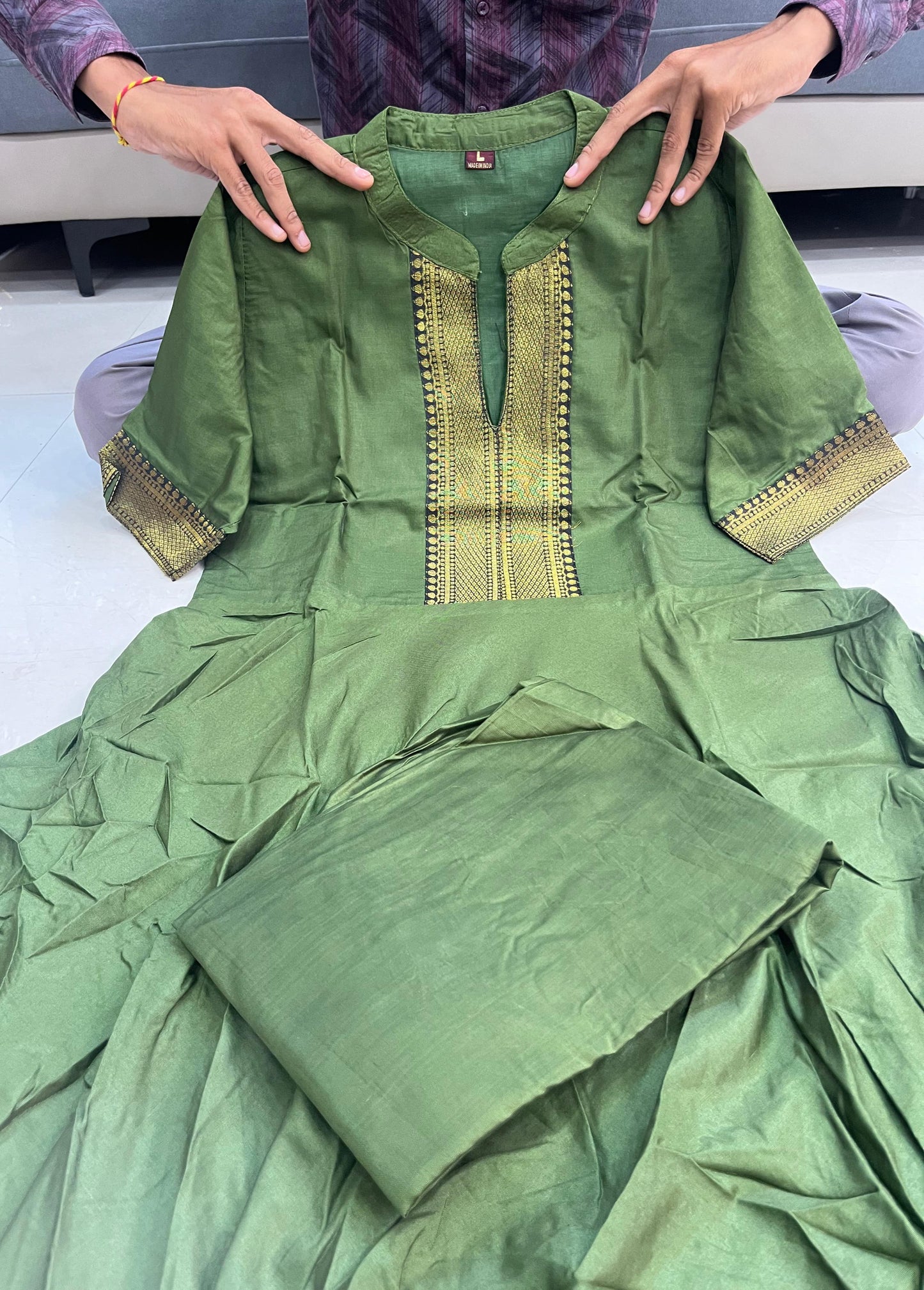 Beautiful Suit Sets in pure Chanderi Top with pent