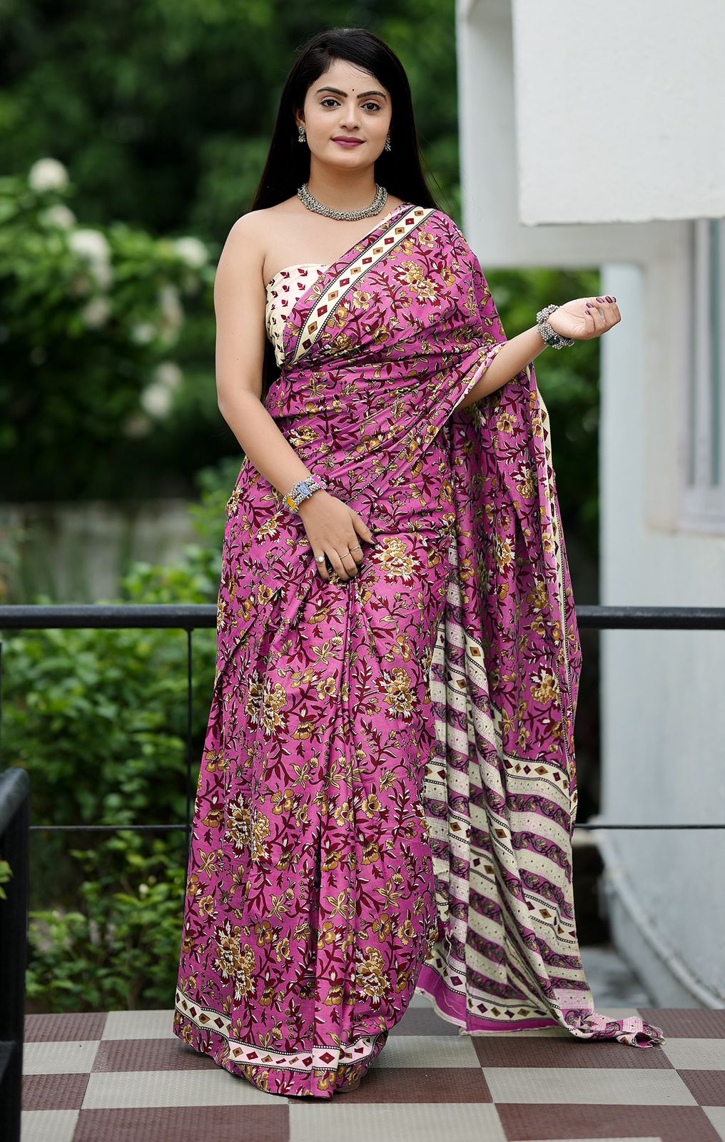 😀 New Jaipur Bagru Printed saree😀