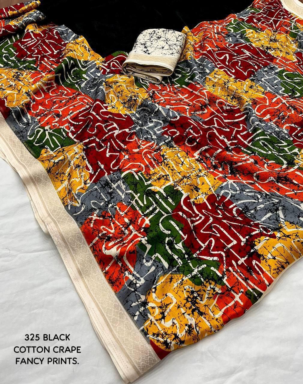 New fancy black pashmina saree