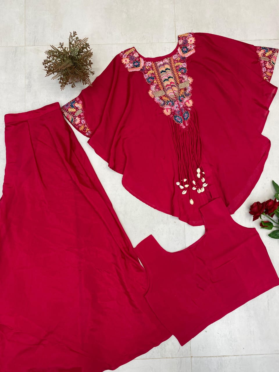 NEW TRENDY THREE PIECE INDO WESTERN WITH SEQUENCE EMBROIDERED WORK