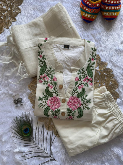 New Designers Kurti Pent Dupatta Set