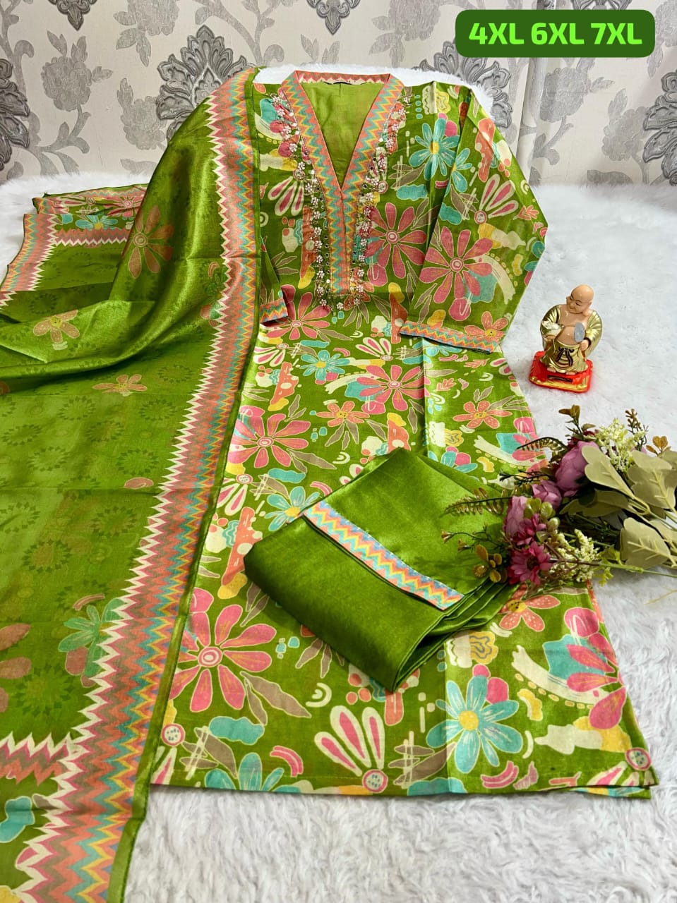 HANDWORK KURTI WITH PANT AND DUPPTA SET 😍