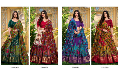 Kalamkari Print Lehenga Choli Featuring a Sophisticated Foil Work Border 🪷