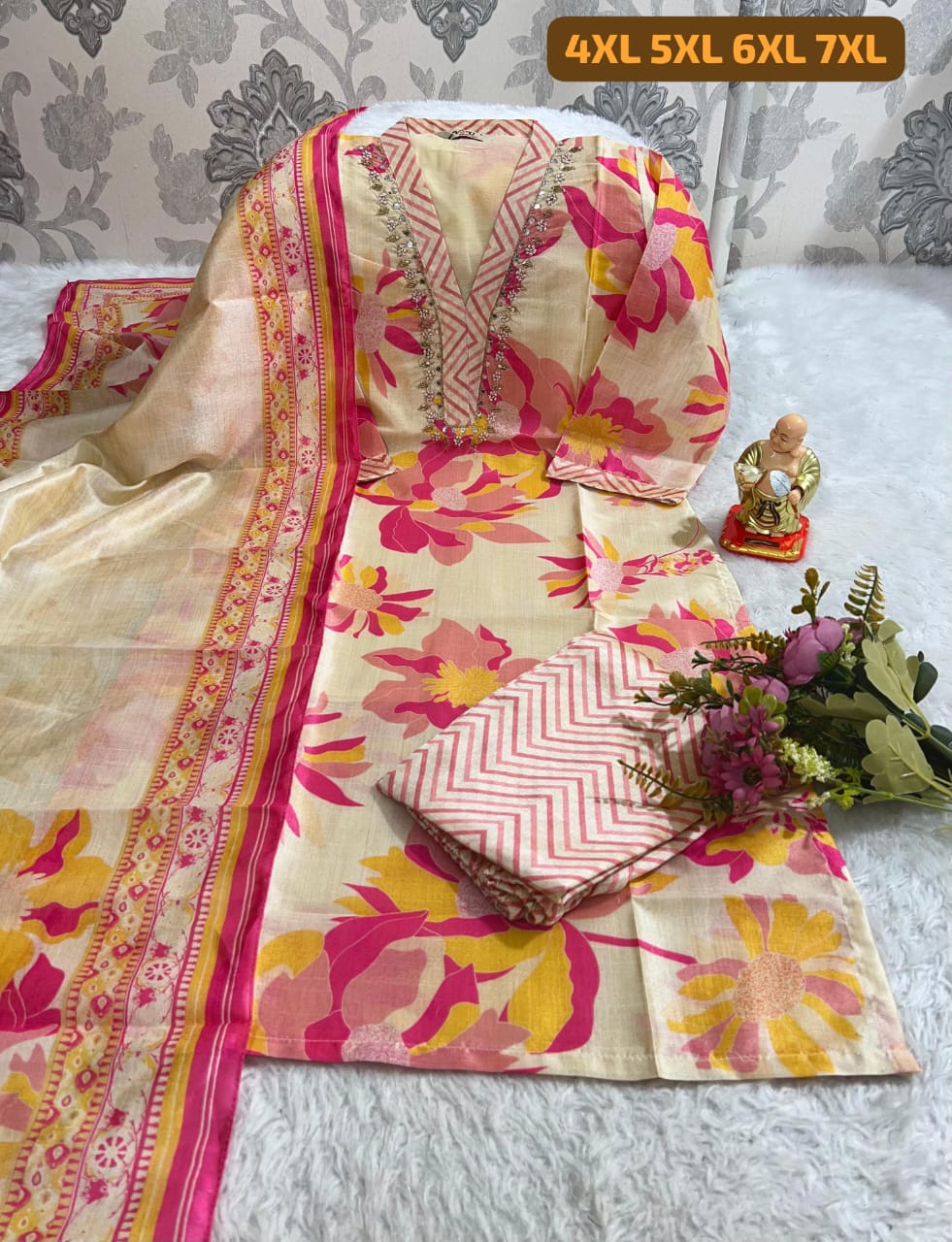 HANDWORK KURTI WITH PANT AND DUPPTA SET 😍