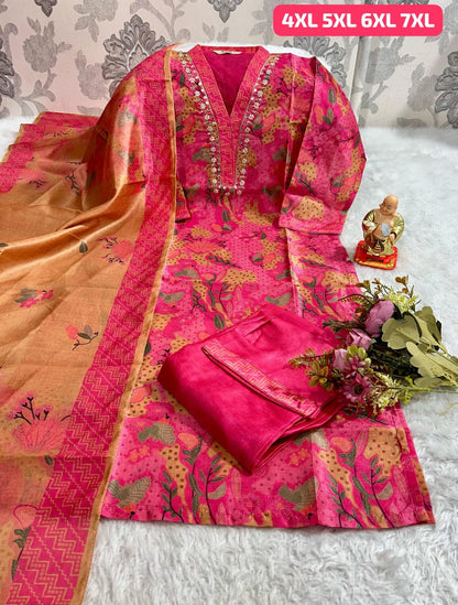 HANDWORK KURTI WITH PANT AND DUPPTA SET 😍