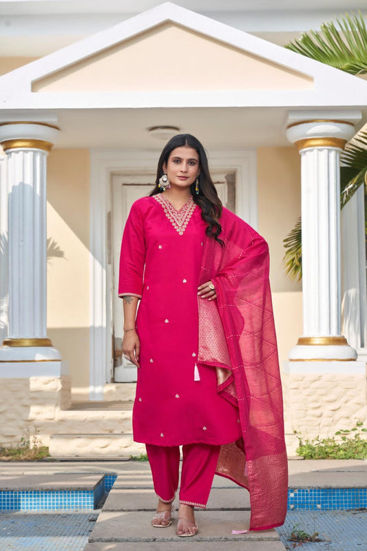 New Designers Kurti Pent Dupatta Set