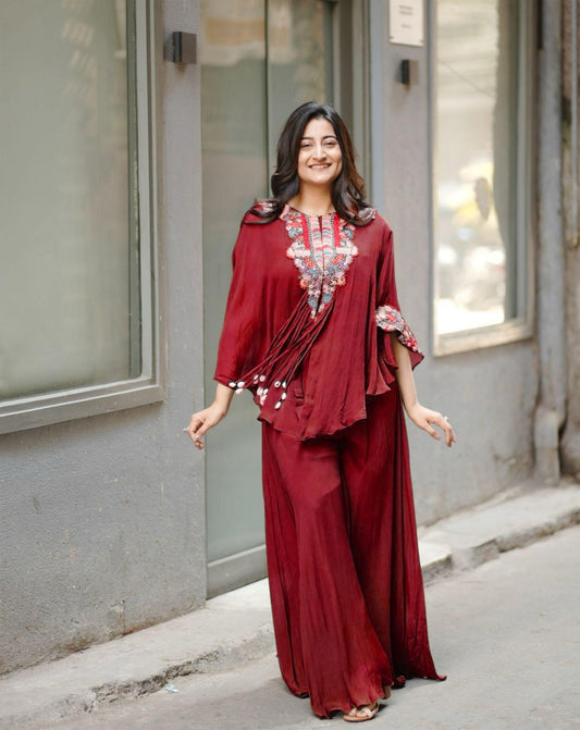 NEW TRENDY THREE PIECE INDO WESTERN WITH SEQUENCE EMBROIDERED WORK
