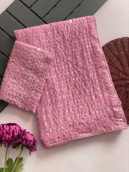 Full Saree Of Heavy quality Faux Georgette&nbsp;