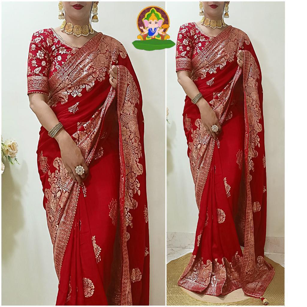 Silk Saree with 🥰 Beautiful Zari zecard weaving with Rich Pallu  Samosa patti lace border