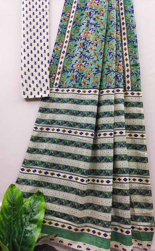 😀 New Jaipur Bagru Printed saree😀