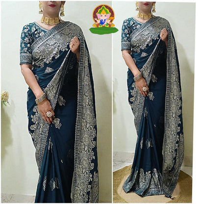 Silk Saree with 🥰 Beautiful Zari zecard weaving with Rich Pallu  Samosa patti lace border