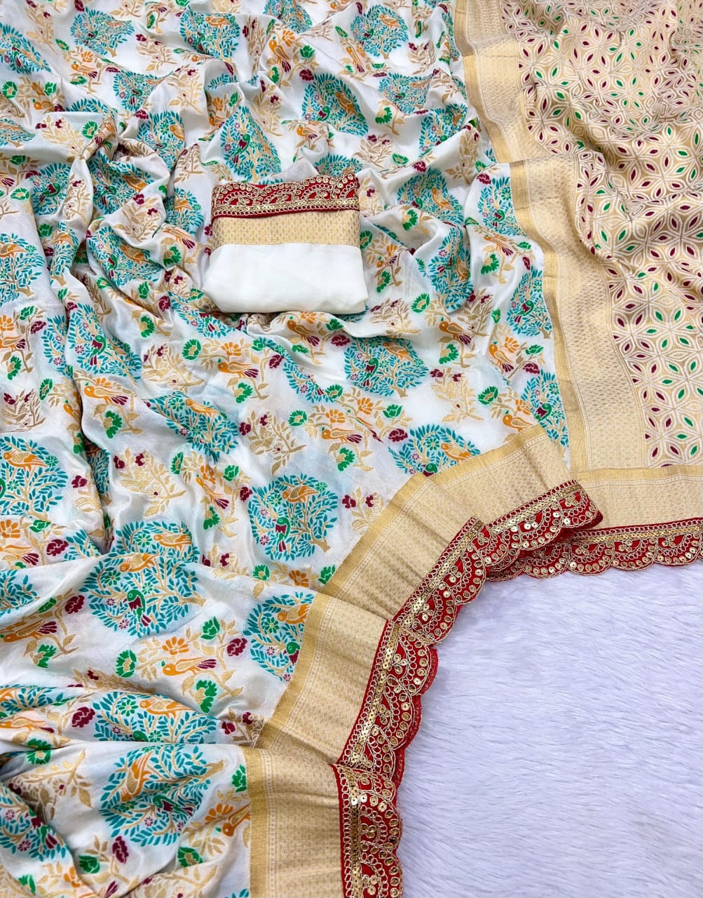 beautiful and charming pure khaddi georgette designer saree