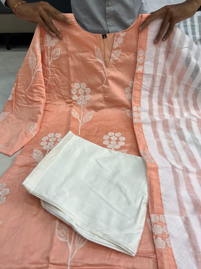 Baby Pink Embroidered Kurti Set