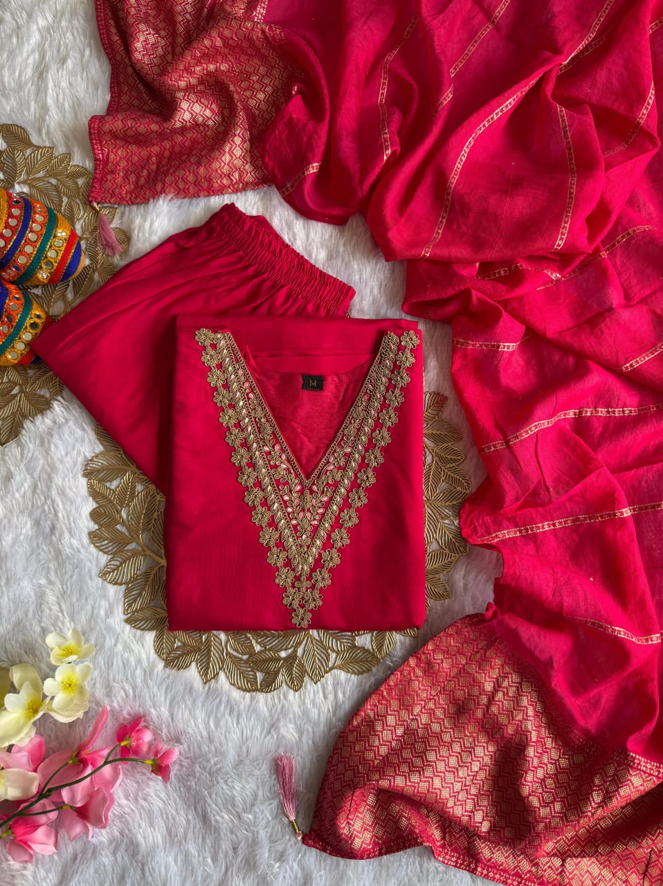 New Designers Kurti Pent Dupatta Set