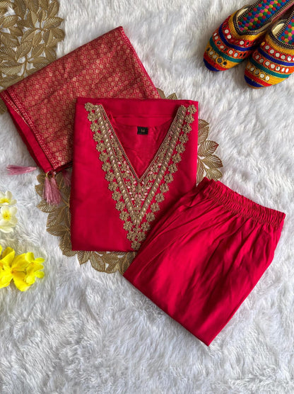 New Designers Kurti Pent Dupatta Set