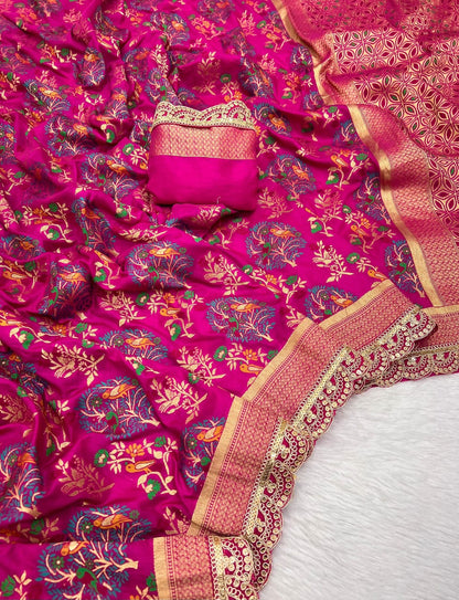 beautiful and charming pure khaddi georgette designer saree