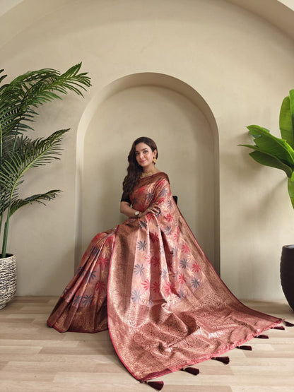 Kanchi silk sarees with beautiful  emboss weaving design