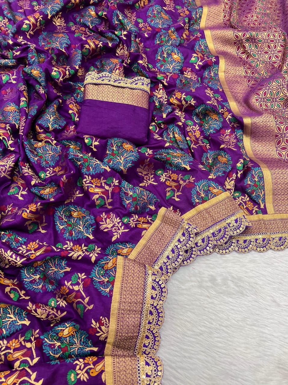 beautiful and charming pure khaddi georgette designer saree