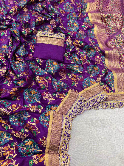 beautiful and charming pure khaddi georgette designer saree