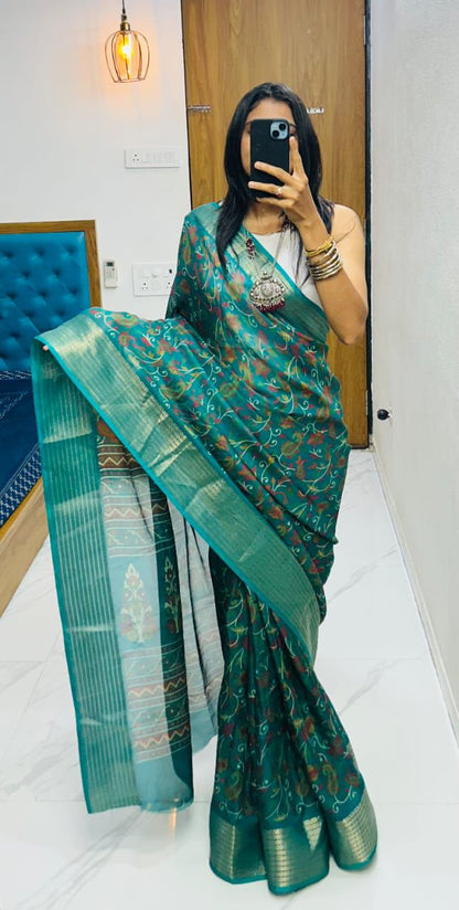 Heavy marsh mellow saree