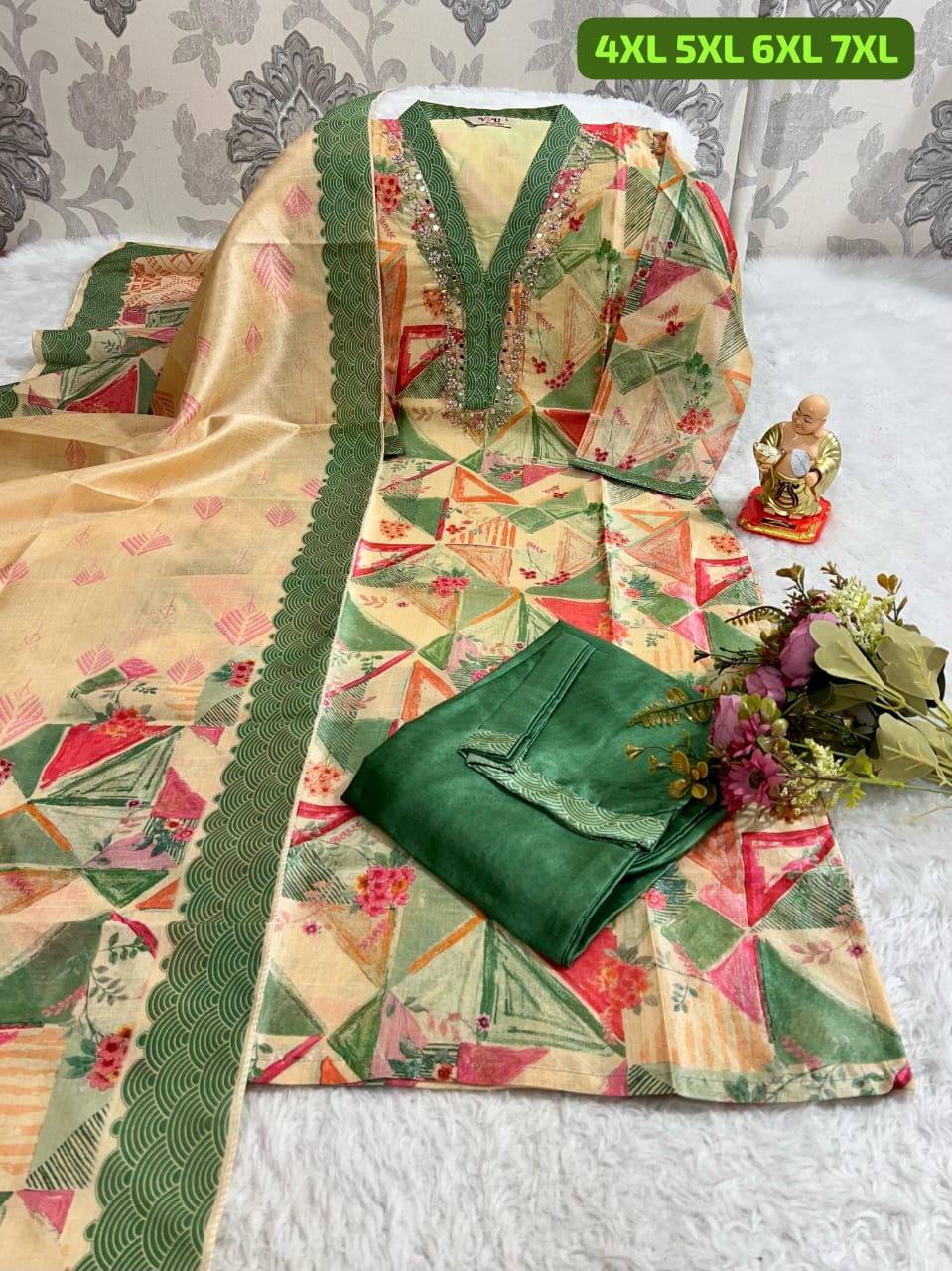 HANDWORK KURTI WITH PANT AND DUPPTA SET 😍