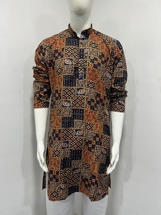 Printed kurta with foil print for rich look