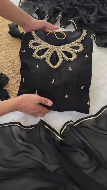 New Party Wear Look Back Rangoli Gerorrget Gown With Dupatta Set