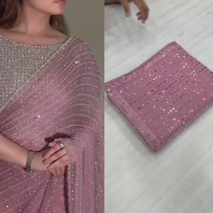 Full Saree Of Heavy quality Faux Georgette&nbsp;