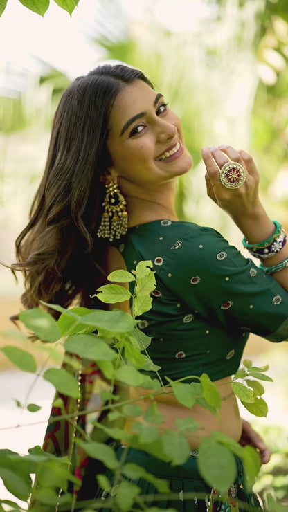 Kalamkari Print Lehenga Choli Featuring a Sophisticated Foil Work Border 🪷